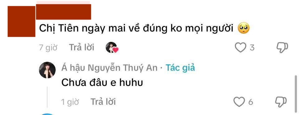 Thúy An bất ngờ để lộ tình hình của Thùy Tiên, sau đó cô đã xóa đi bình luận này 