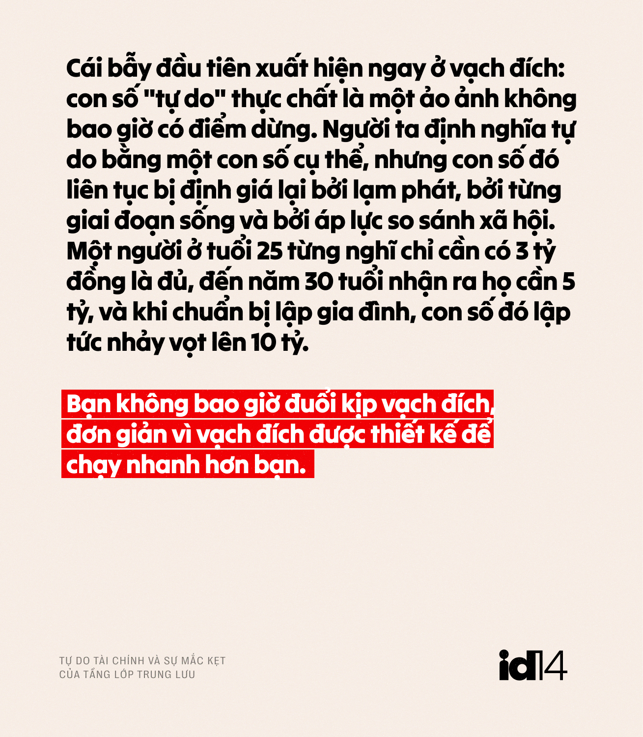 Khi vạch đích biết chạy: Tự do tài chính và sự mắc kẹt của tầng lớp trung lưu