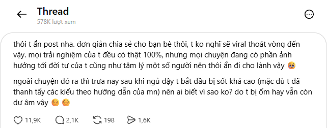 Thông báo ẩn post của cô gái (Ảnh chụp màn hình)