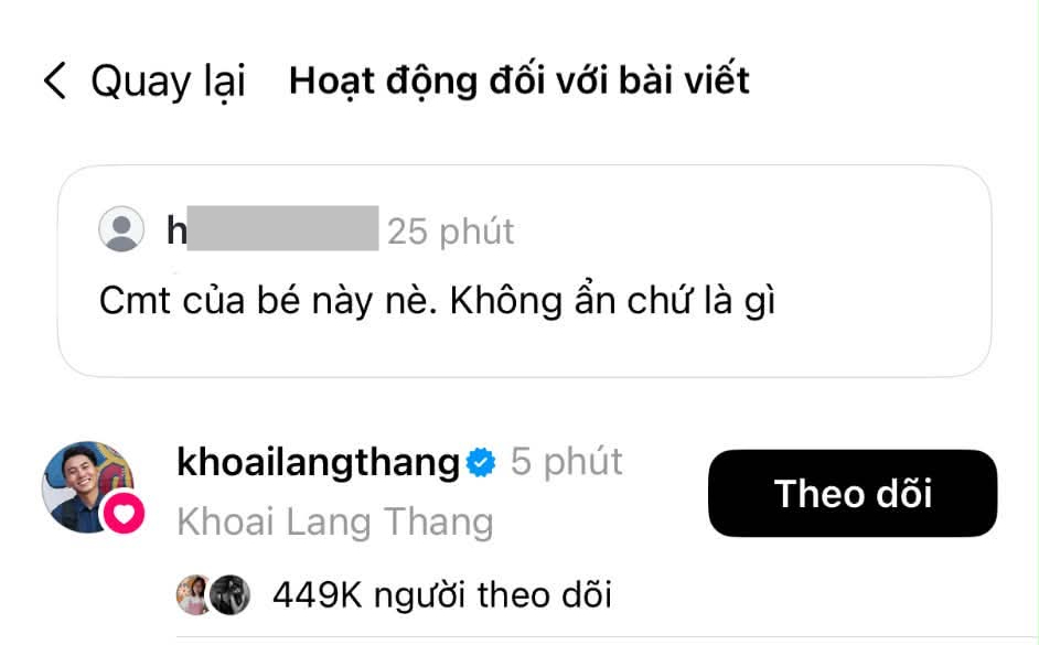 Khoai Lang Thang thả tim bình luận của người 