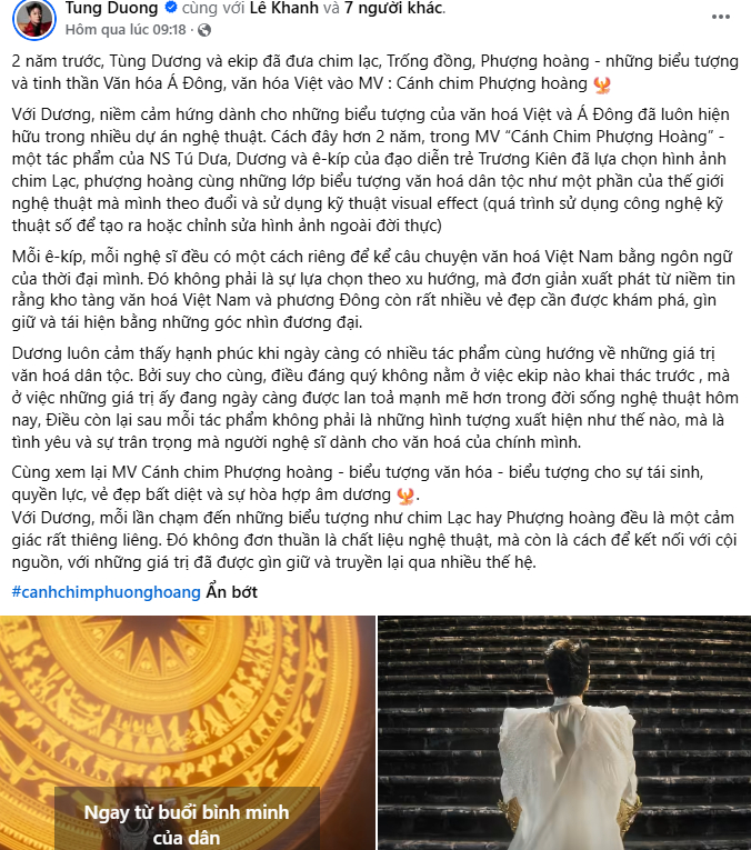 Bài đăng ngày 2/6 của Tùng Dương