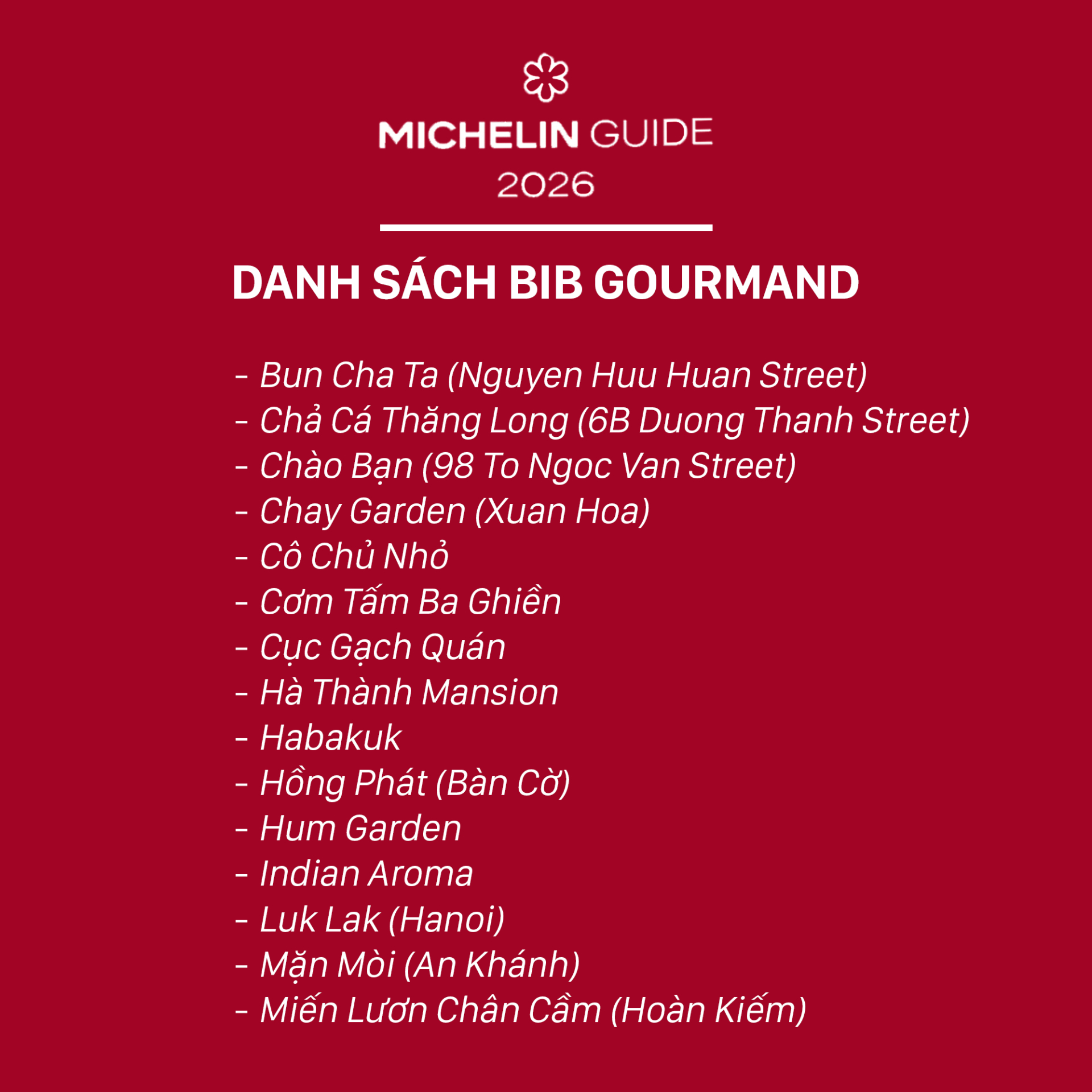 Ngày 4/6 vừa qua, Miến lươn Chân Cầm tiếp tục được Michelin Guide gọi tên trong danh sách 72 địa chỉ Bib Gourmand trên toàn quốc
