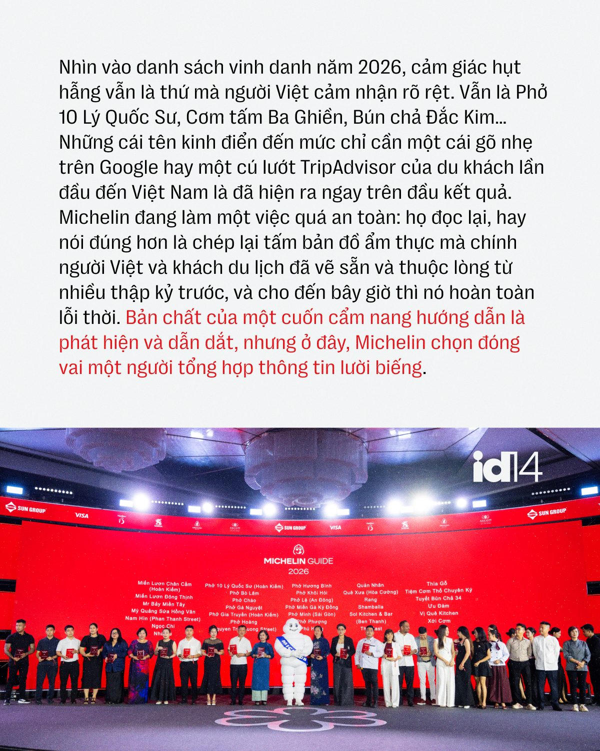 Michelin cần Việt Nam hơn là Việt Nam cần Michelin