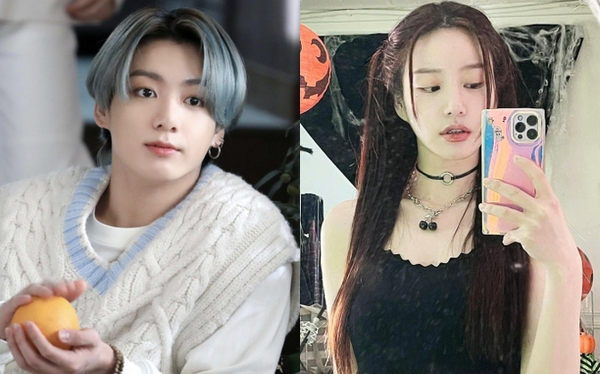 Mỹ nhân sinh năm 1990 từng dính tin đồn hẹn hò với nam thần Jungkook (BTS). 2 nghệ sĩ còn lộ cả bằng chứng dùng đồ đôi. Ảnh: X