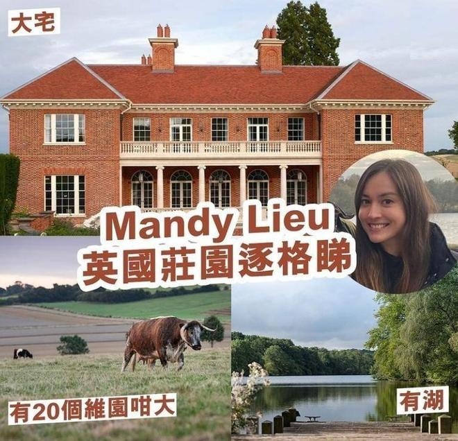 Liêu Bích Lệ dùng phí chia tay của Châu Trác Hoa để bắt đầu cuộc sống mới với các con ở vùng nông thôn nước Anh. Cô mua 1 trang viên rộng hơn 2 hecta. Ảnh: Weibo.