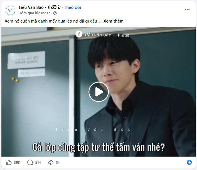 Content ê hề trên các page xem phim Hàn