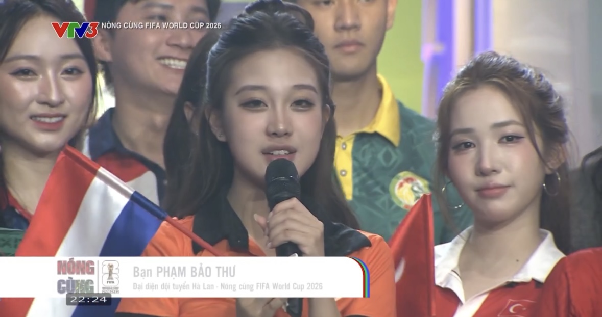 Phạm Bảo Thư là đại diện nhỏ tuổi nhất trong dàn trai xinh, gái đẹp của Nóng cùng FIFA World Cup 2026 năm nay.