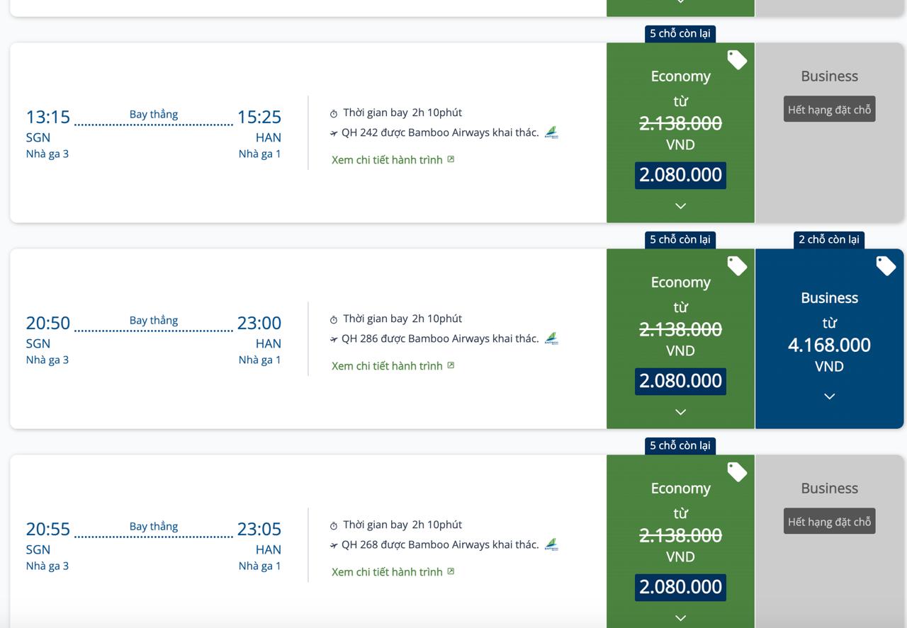 Bamboo Airways cũng ghi nhận lượng tìm kiếm tăng cao