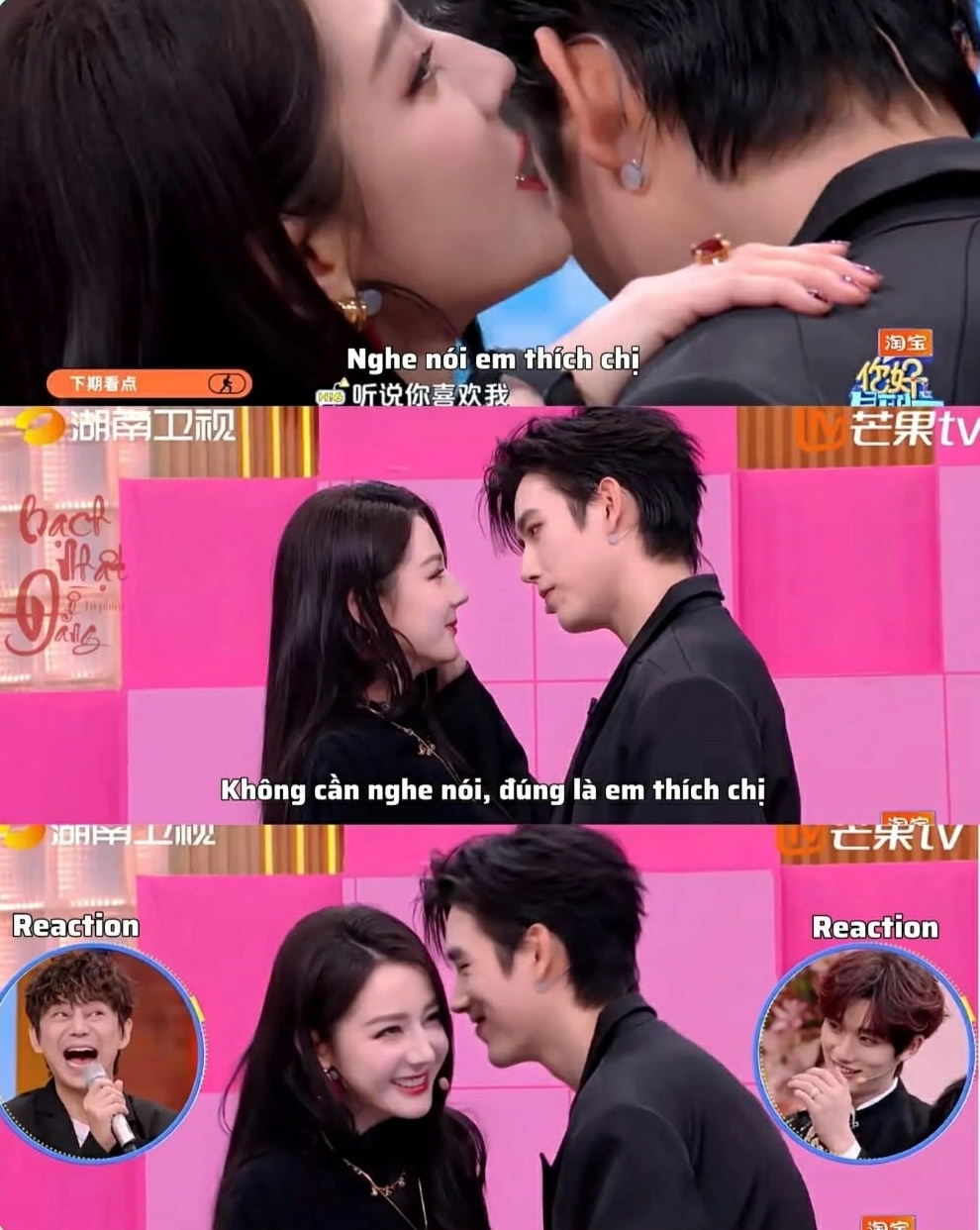 Trần Phi Vũ từng bất ngờ tỏ tình với Địch Lệ Nhiệt Ba trong show Xin Chào Thứ 7 (Hi6). Ảnh: FB. 
