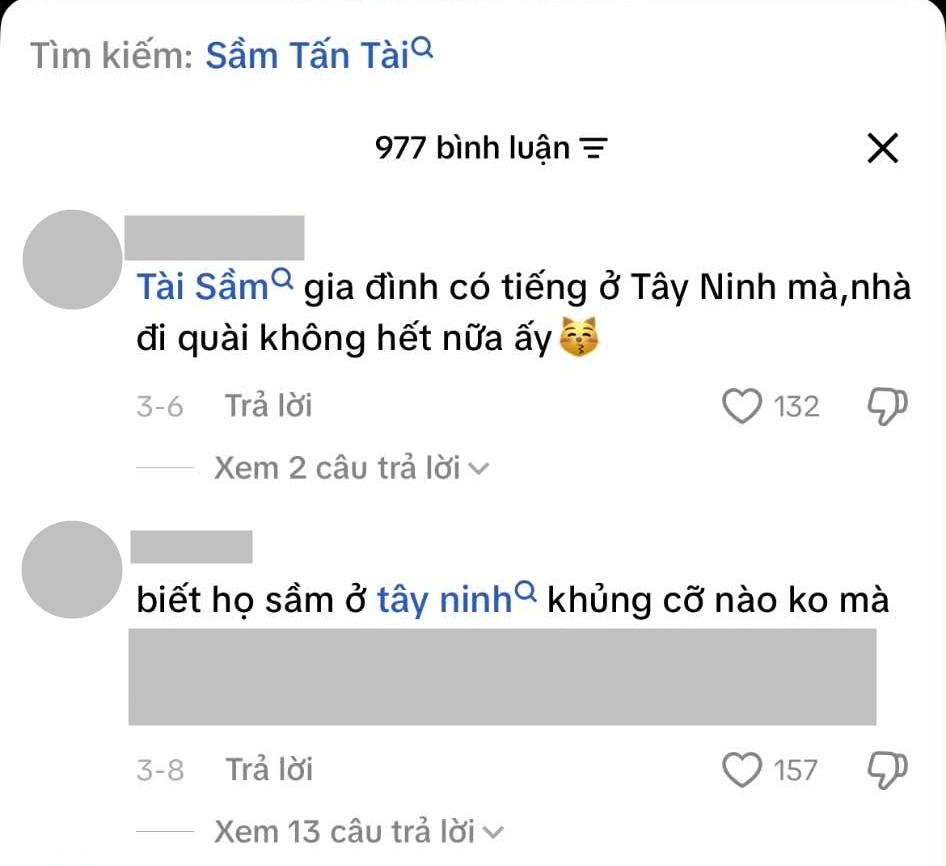 Gia thế của thiếu Tài Sầm ở Tây Ninh