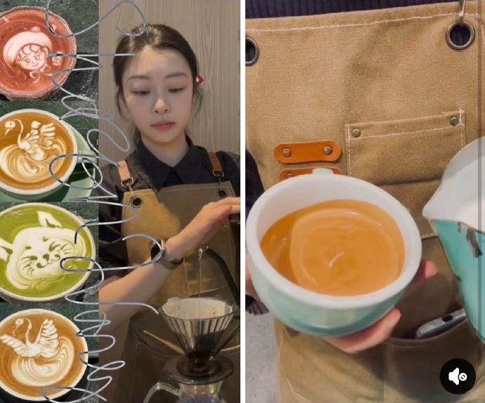 Vương Thừa Tuyển làm barista ở Úc. Ảnh: Sina.