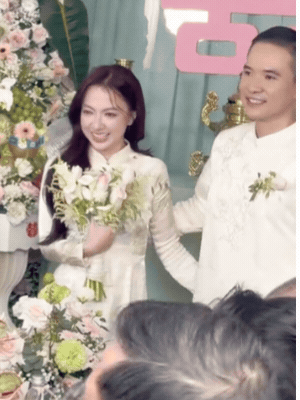 Xuân Nghi và chồng Việt kiều thực hiện các nghi thức cưới hỏi truyền thống