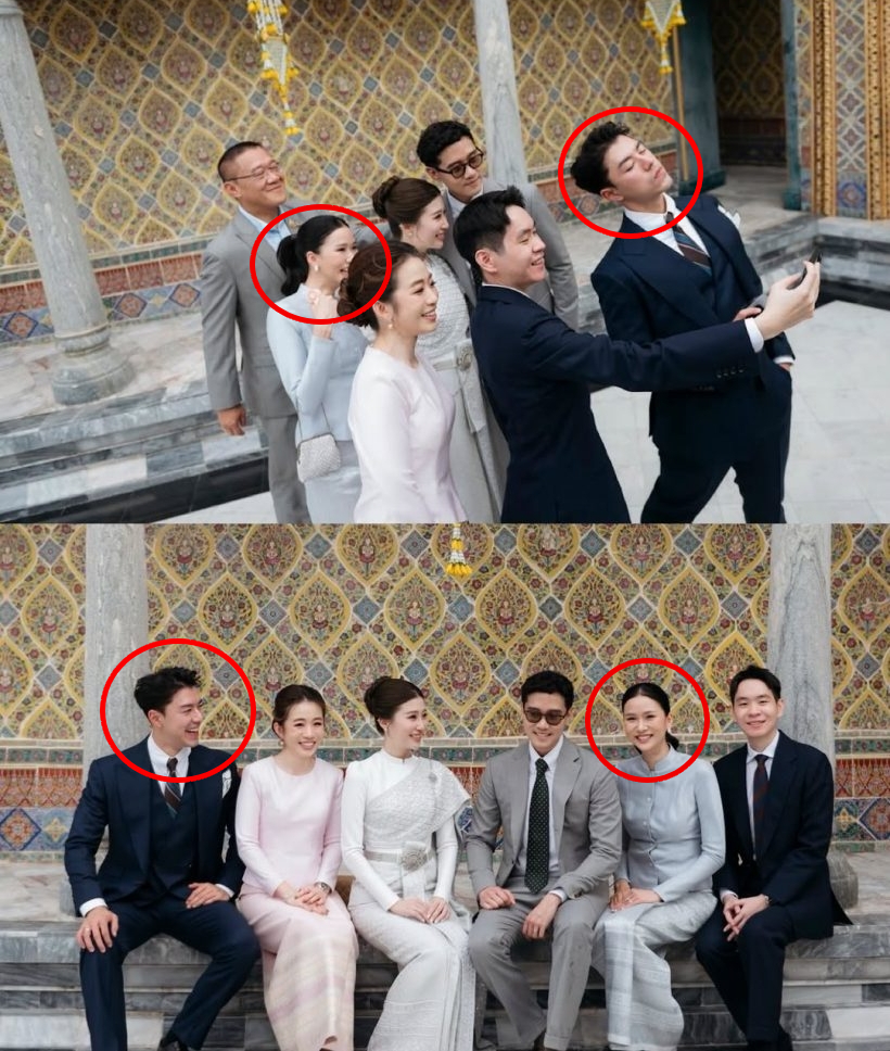 Nhưng khi chụp hình lưu niệm sau đám cưới, Nine và “bóng hồng” đi cùng lại tách nhau nha. Ảnh: IGNV