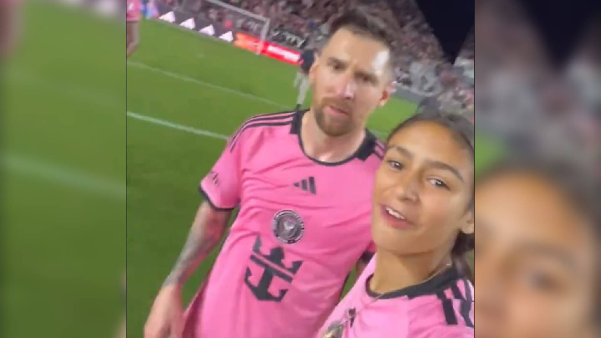 Ảnh selfie của Antonella Siegert với Messi năm 2024.