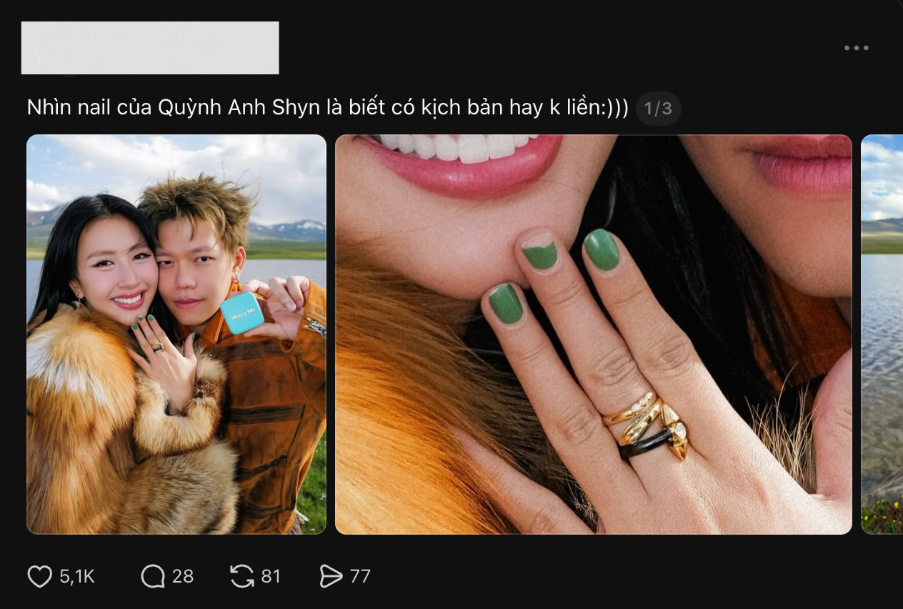 Netizen soi móng tay bị bong sơn của Quỳnh Anh Shyn