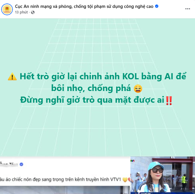 Bài đăng trên trang Cục An ninh mạng và phòng, chống tội phạm sử dụng công nghệ cao