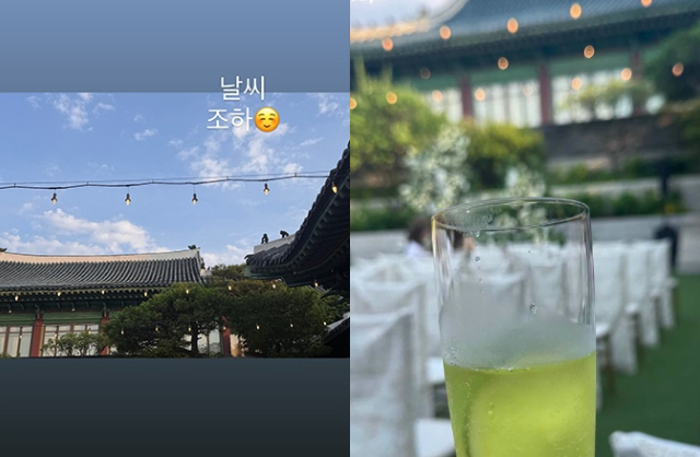 Các khách mời chỉ đăng ảnh chụp không gian hôn lễ của Moon Chae Won, tuyệt đối không để lộ hình ảnh cô dâu - chú rể trong ngày trọng đại. Ảnh: Nate. 