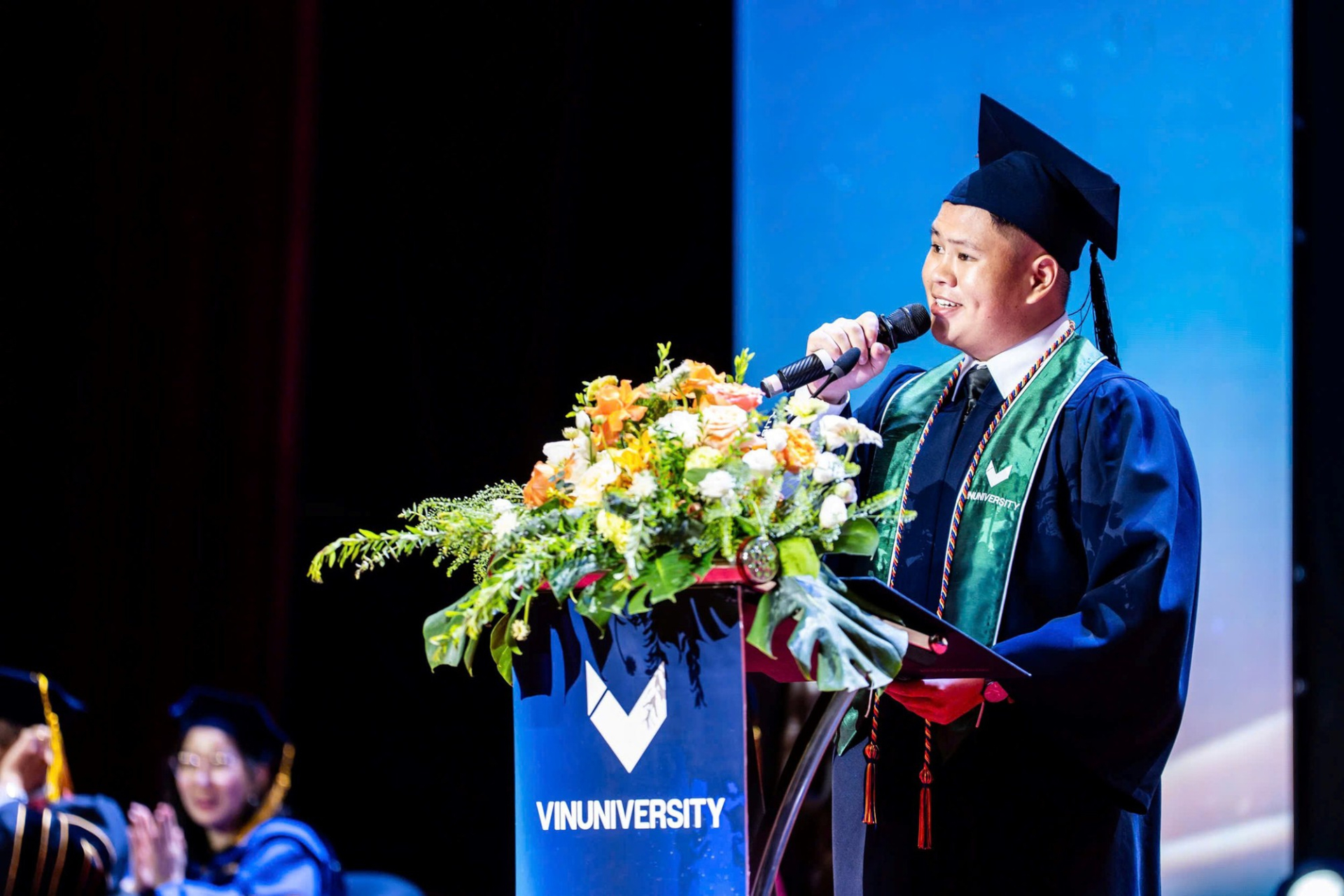 Tùng Nhân được lựa chọn là đại diện phát biểu trong lễ tốt nghiệp của VinUni vừa qua