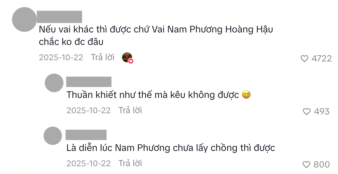 Nàng Mơ thả tim bình luận nhận xét của cư dân mạng thời điểm đi casting (Ảnh chụp màn hình)