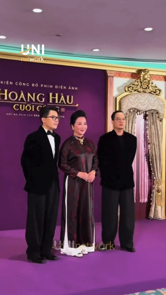 Mẹ vợ Phan Thành tại buổi công bố dự án Hoàng Hậu Cuối Cùng (Nguồn: @uninetwork.unimedia)