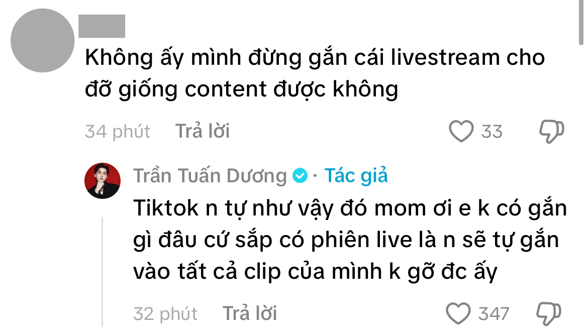 Tuấn Dương phản hồi một số bình luận từ cư dân mạng
