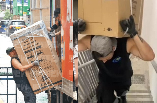 Hình ảnh Trương Trí Hằng đi làm công nhân bốc vác. Ảnh: HK01.