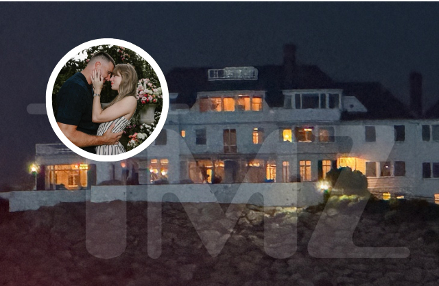 Taylor Swift và Travis Kelce được cho là đã kín đáo bay thẳng từ New York về Rhode Island để nghỉ ngơi trong căn biệt thự ven biển của nữ ca sĩ. Ảnh: TMZ.
