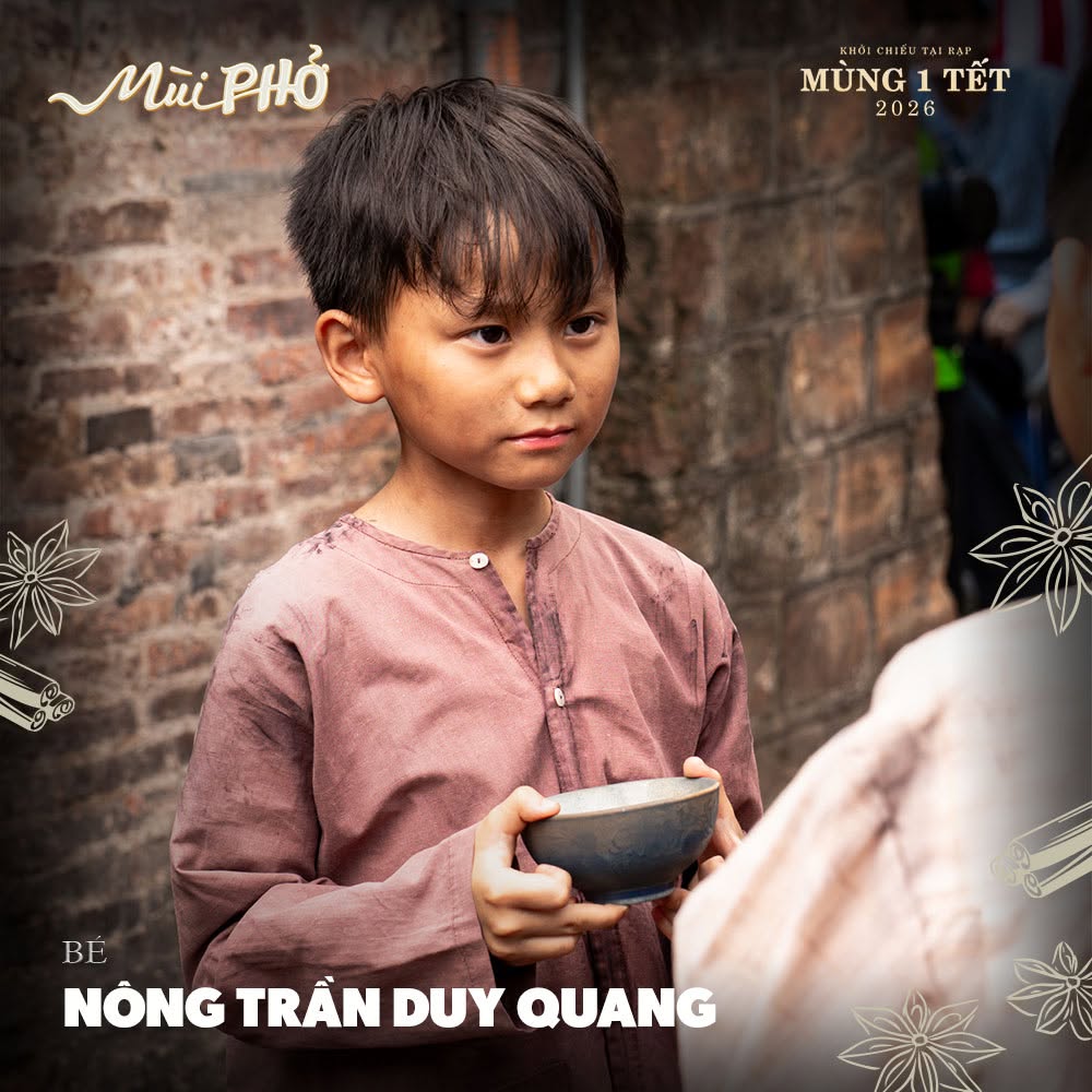 Cậu bé cũng từng góp mặt trong phim điện ảnh Mùi Phở ra rạp đầu năm nay