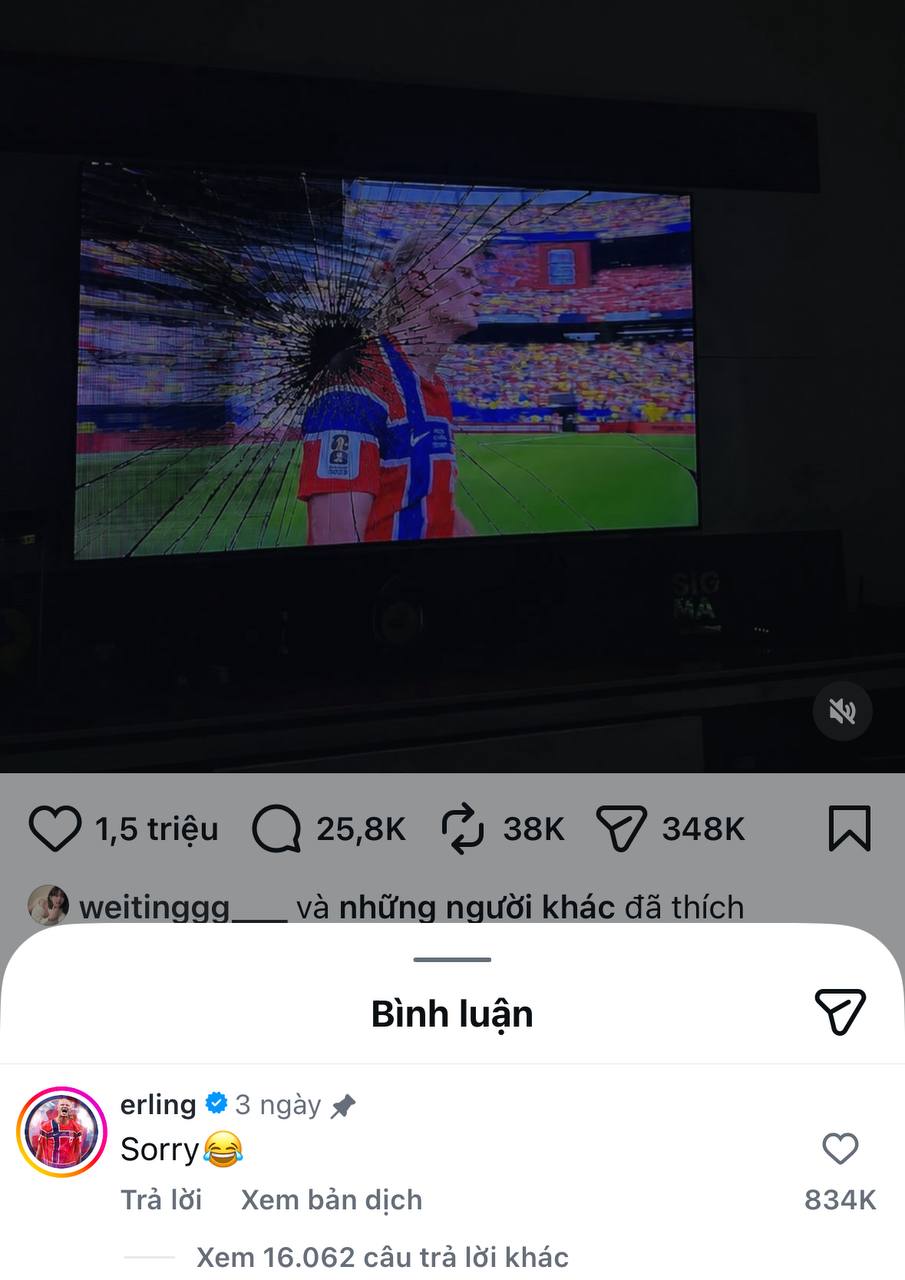 Haaland đang theo dõi bạn đó nha.