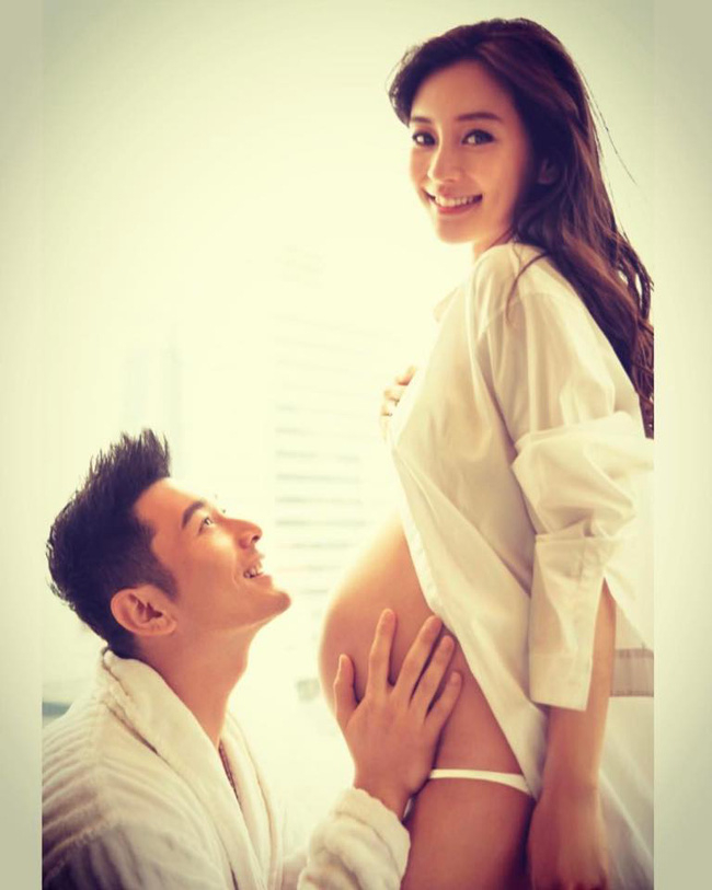 Ở thời điểm đó, Angelababy đang mang thai những tháng cuối. Ảnh: X