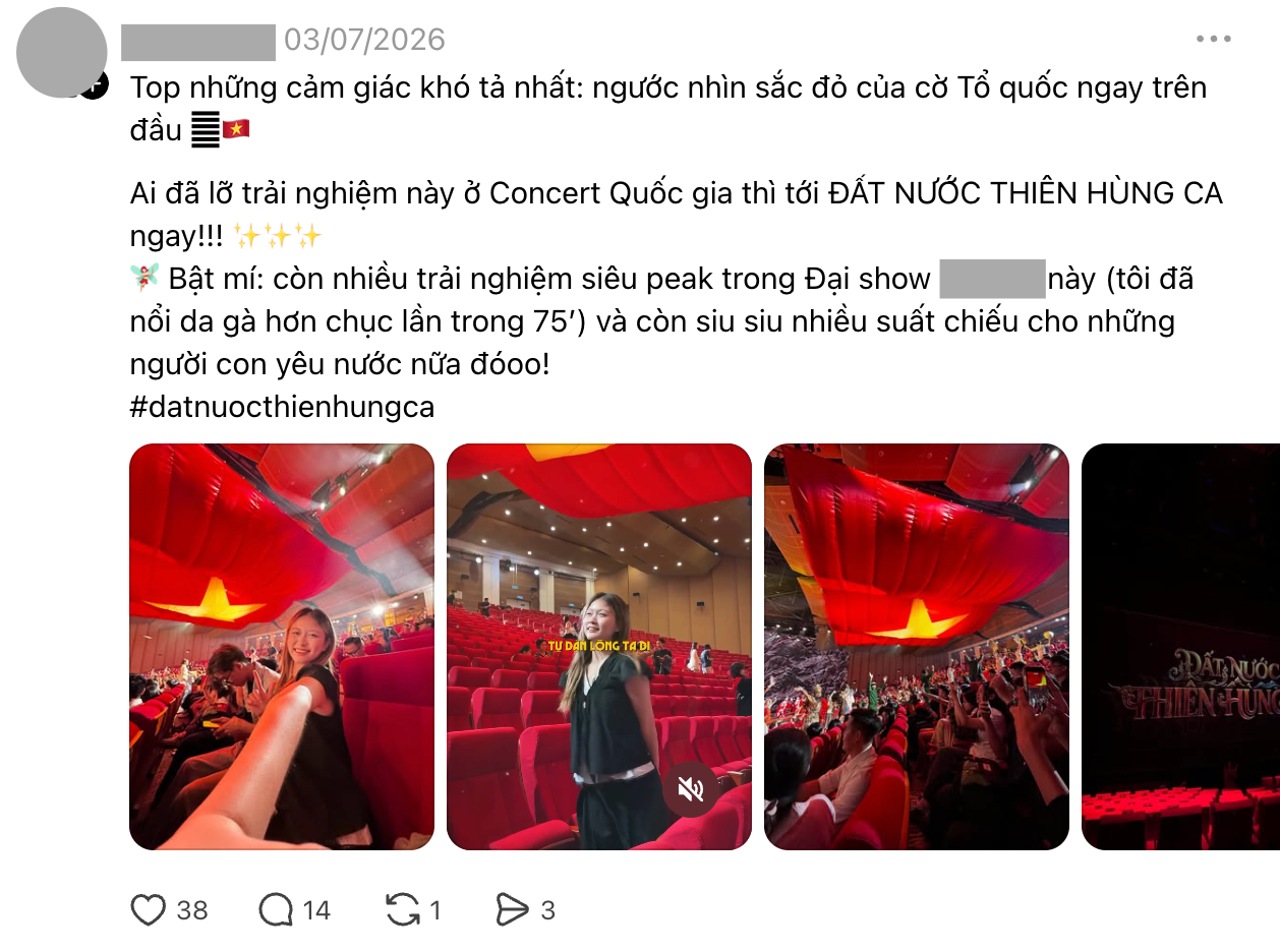 Khoảnh khắc lá Quốc kỳ kéo lên ở show diễn Đất Nước Thiên Hùng Ca đang viral: Vì sao nhiều người xem xong đều nổi da gà?