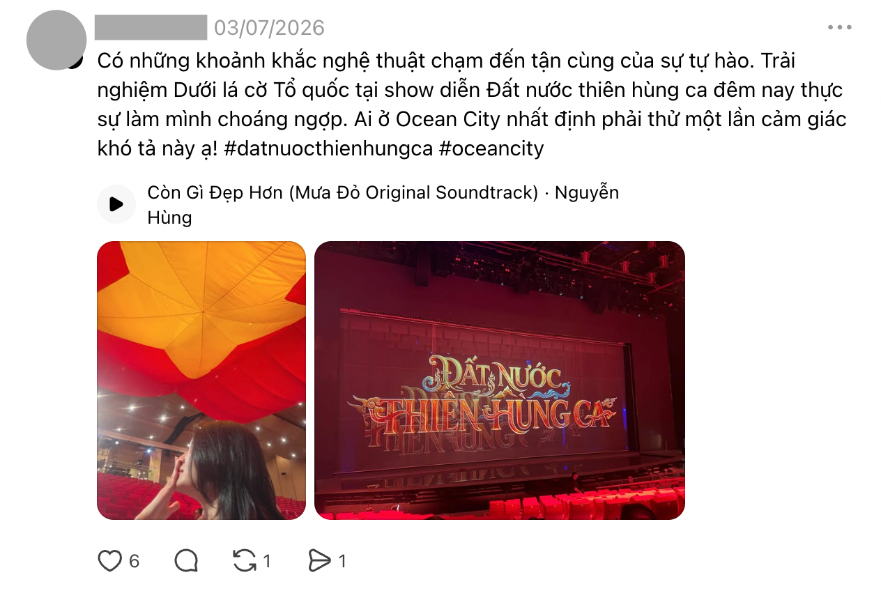 Khoảnh khắc lá Quốc kỳ kéo lên ở show diễn Đất Nước Thiên Hùng Ca đang viral: Vì sao nhiều người xem xong đều nổi da gà?