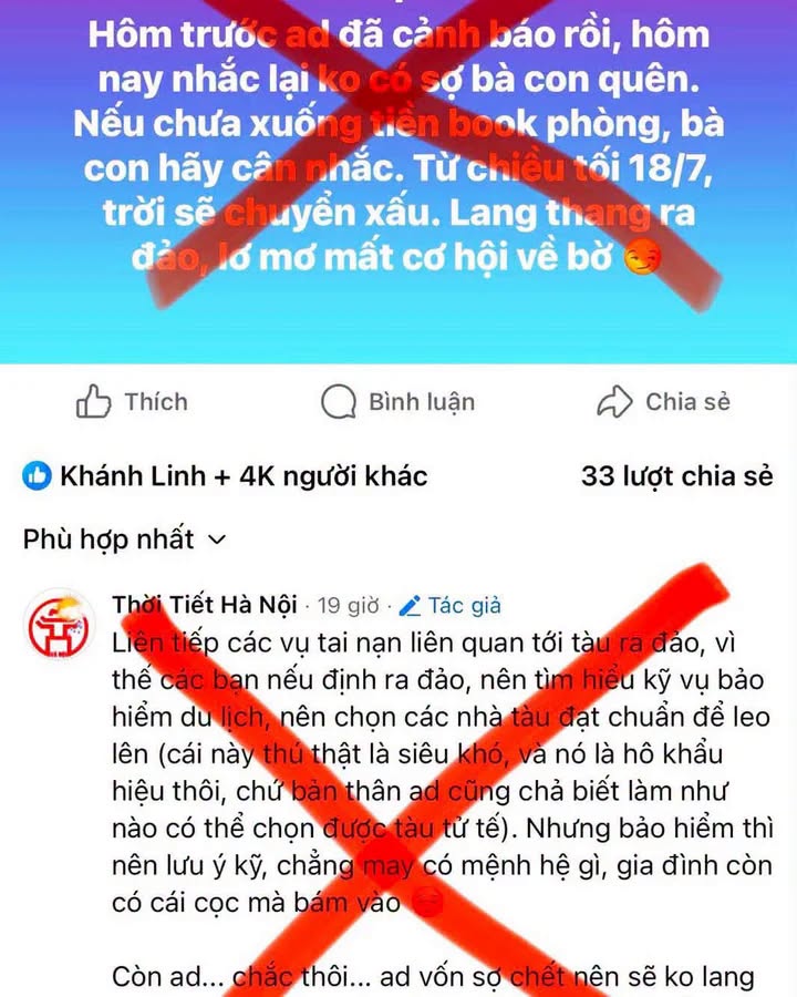 Fanpage Thời Tiết Hà Nội xin lỗi sau bài đăng cảnh báo thời tiết ở Quảng Ninh