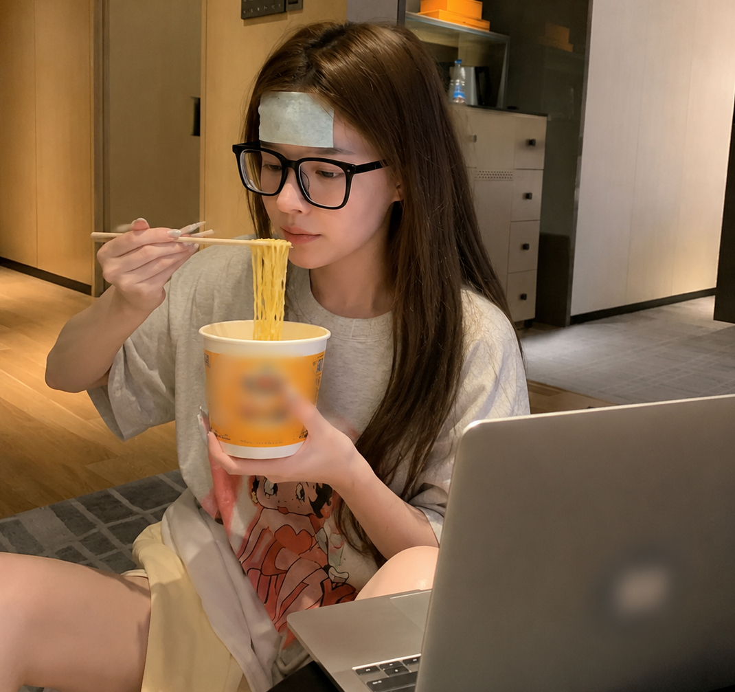 Thức khuya, ăn uống thất thường, căng thẳng kéo dài là lý do nhân vật suy nhược và mắc bệnh tật (Ảnh minh họa)