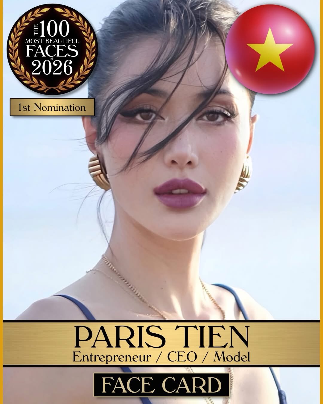 Paris Tiên lọt top đề cử 100 gương mặt đẹp nhất thế giới. Ảnh: TC Candler 