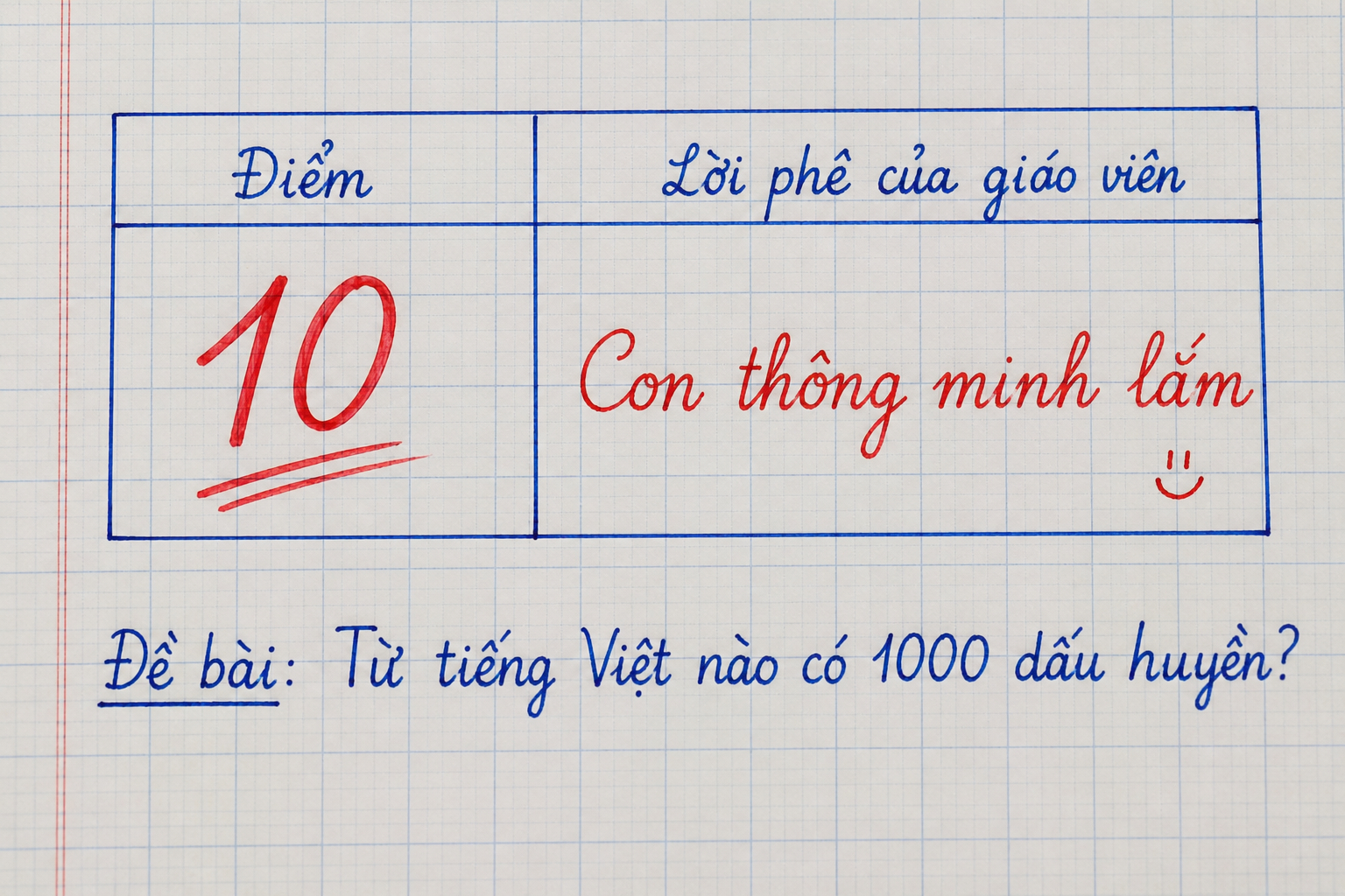 Từ tiếng Việt nào có 1000 dấu huyền? - 99,99% người trả lời sai!