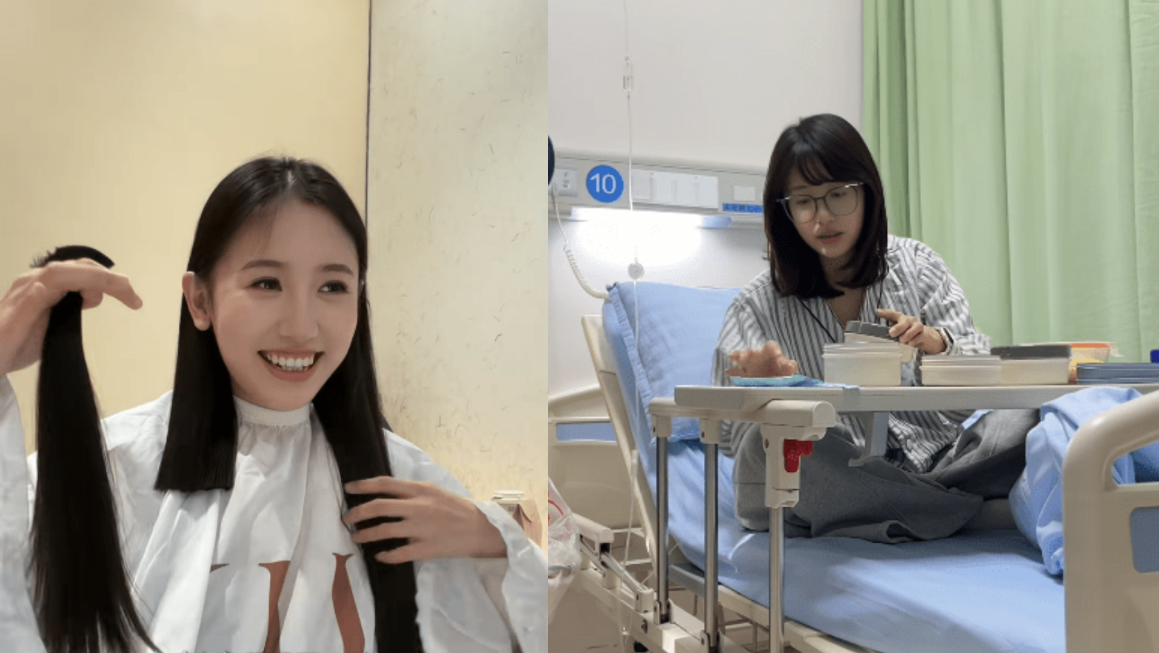 Yili Xiaoshazi phát hiện ung thư hạch ở đầu giai đoạn 3 và tự tay cắt đi mái tóc trước khi chúng rụng