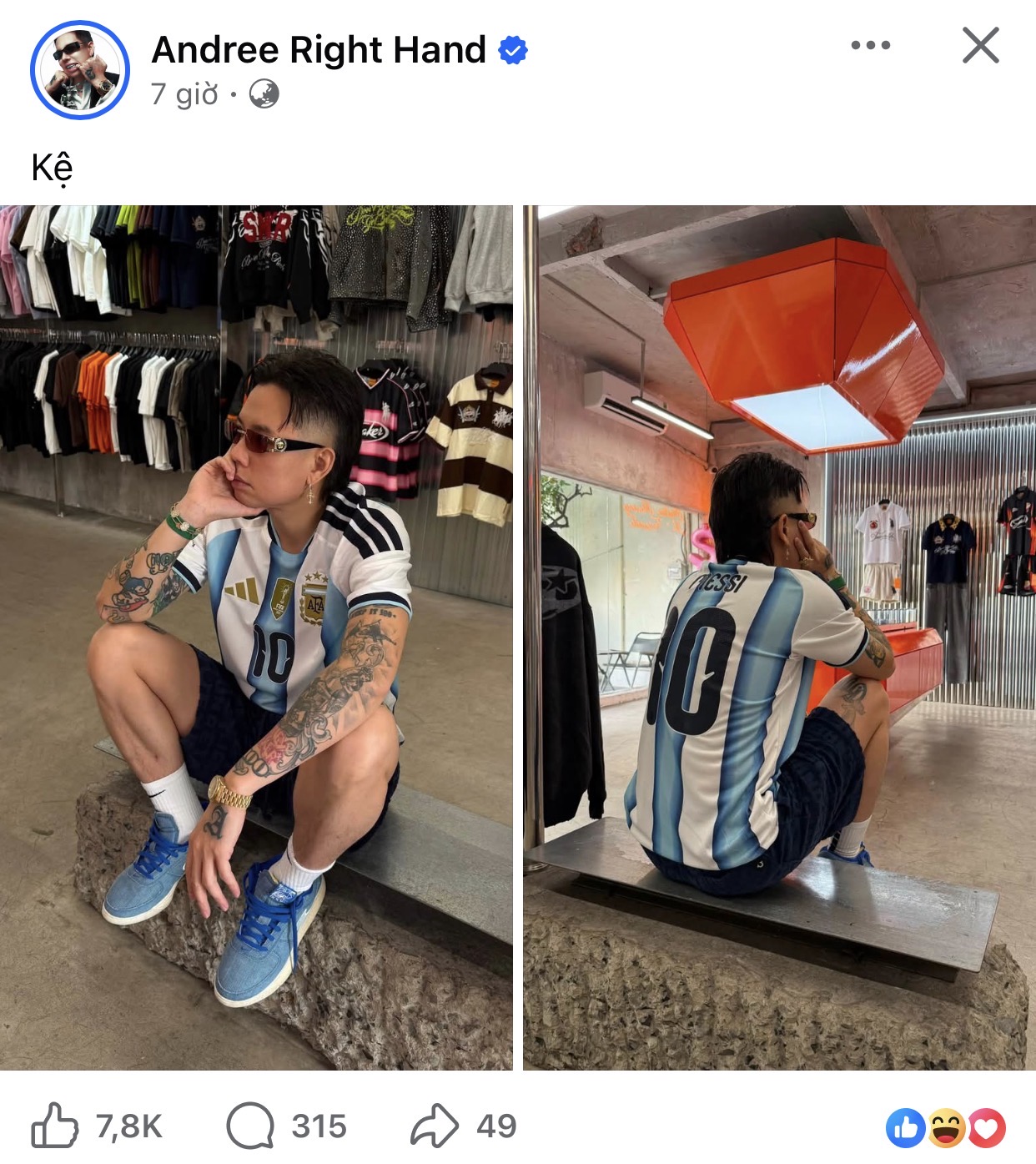 Một fan cứng khác của Ronaldo là rapper Andree cũng khiến netizen bật cười vì