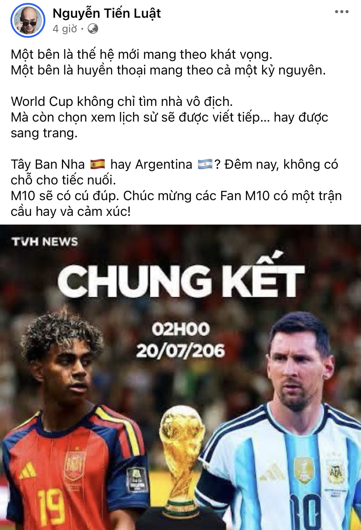 Tiến Luật nghiêng về Messi trong trận bóng hấp dẫn nhất đêm nay