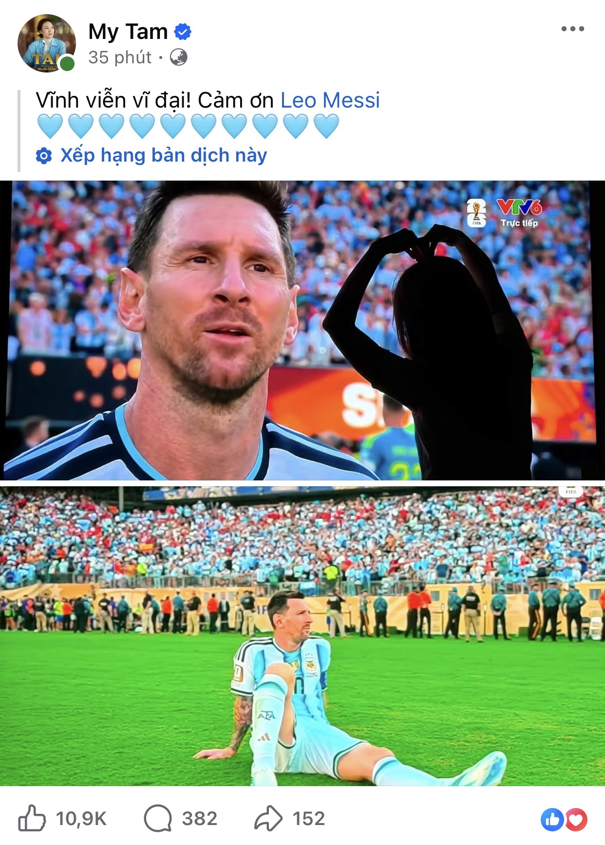 Mỹ Tâm khẳng định Messi vĩ đại