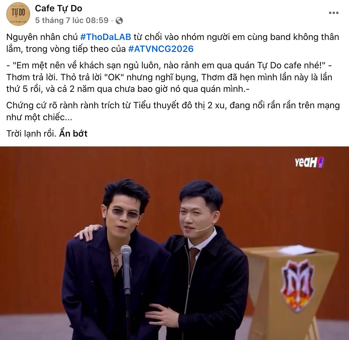 Quán cà phê của Thỏ Da LAB ngày càng đắt khách nhưng Thơm mới là người bị réo tên: “Hẹn 5 lần, 2 năm qua vẫn chưa thèm tới”