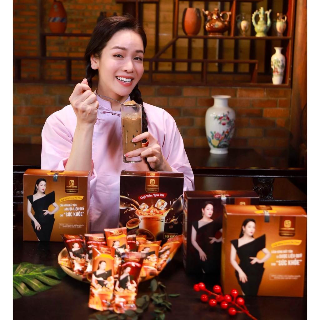 Ca sĩ Nhật Kim Anh quảng cáo cho thương hiệu cà phê của mình. Ảnh: Laura Sunshine.