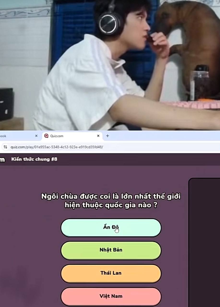 Streamer Hiếu Leblanc không giấu được sự ngỡ ngàng khi biết Việt Nam có ngôi chùa lớn nhất thế giới