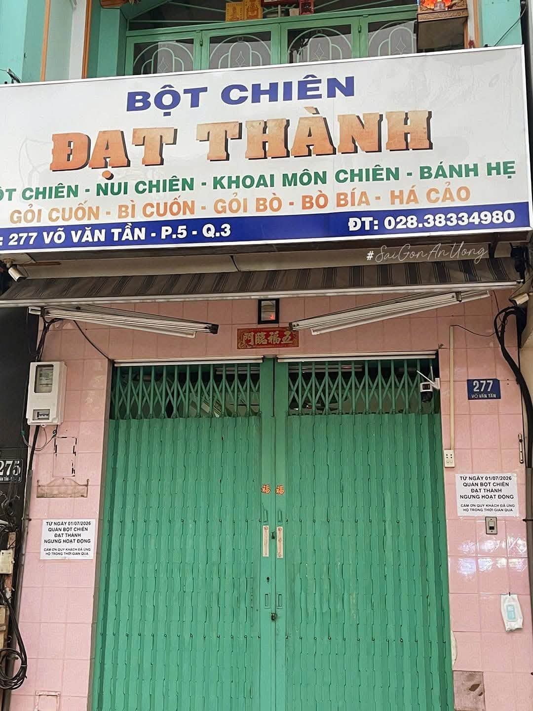 Từ ngày 1/7, bột chiên Đạt Thành chính thức ngừng kinh doanh. Ảnh: Tân Nhân