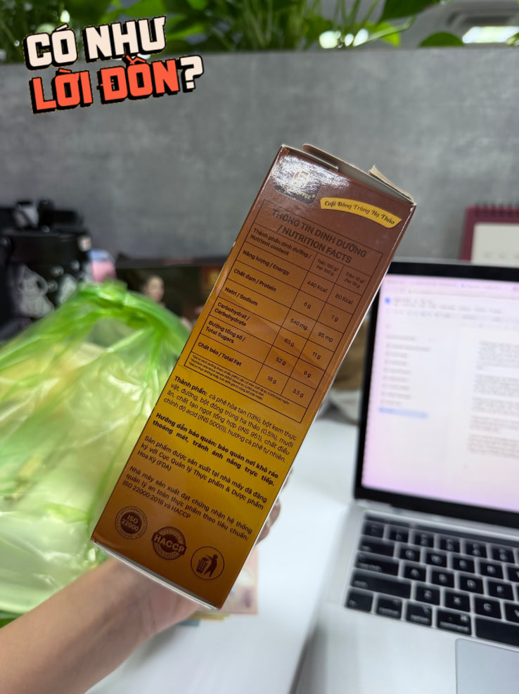 Pha 4 gói cà phê Laura của Nhật Kim Anh nhưng chả thấy linh chi hay đông trùng, độ sánh kẹo lại đến từ lượng đường khổng lồ!