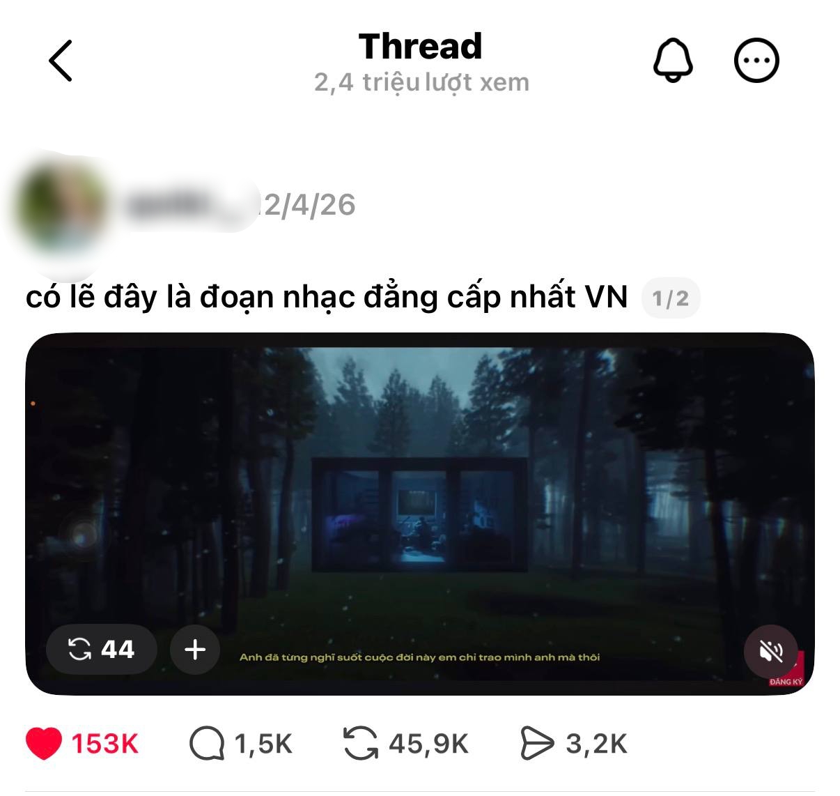Ca khúc của GREY D lội ngược dòng một phần nhờ bài đăng viral Threads này