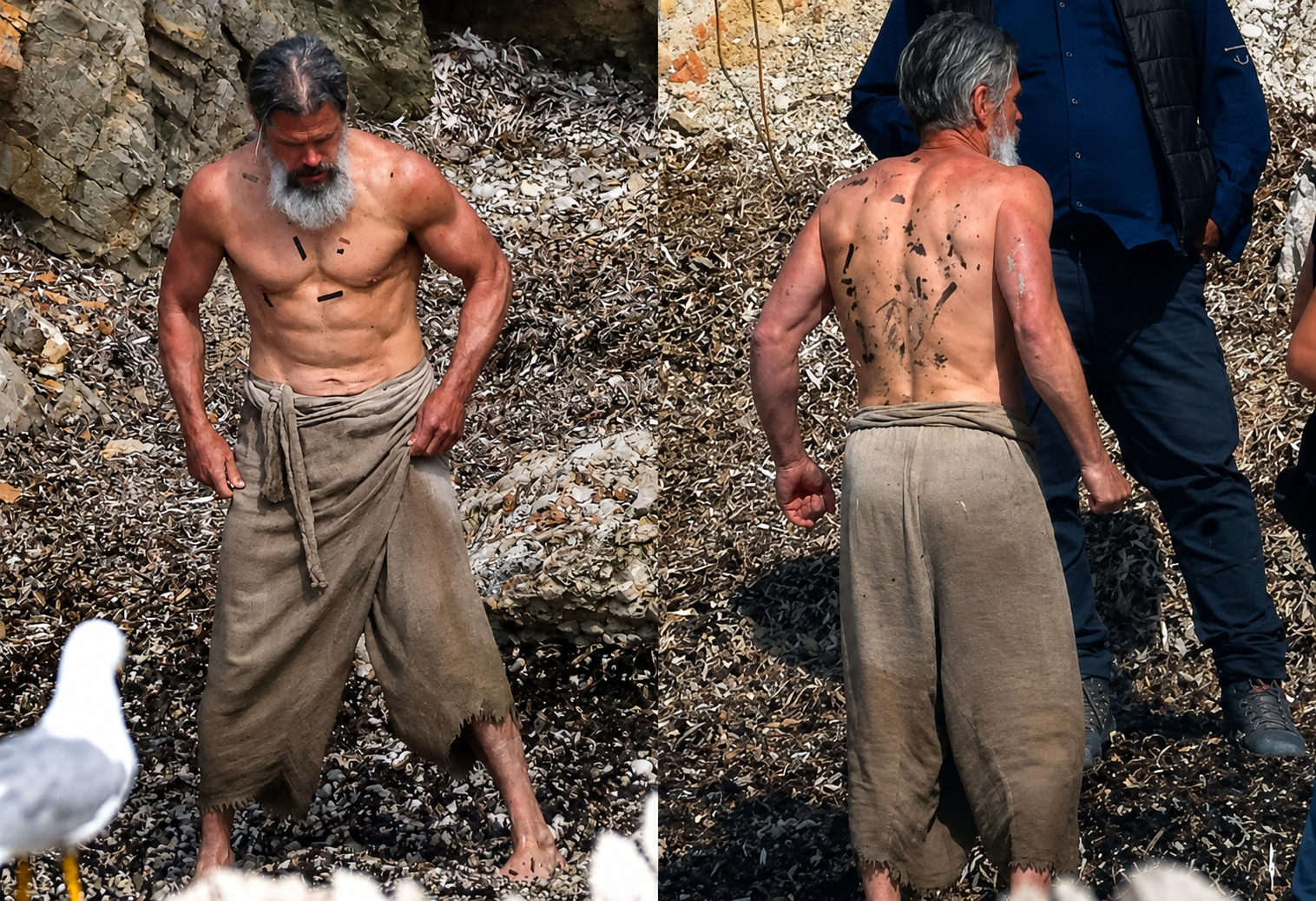 Thân hình rắn chắc nhưng không quá đồ sộ vì cơ bắp của nam tài tử trong The Odyssey (Ảnh: New York Post)