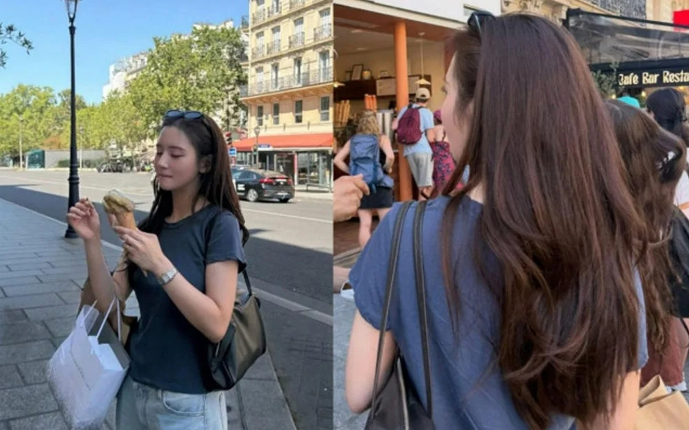 Han Seo Hee hiện đang đi du lịch Pháp. Ảnh: Instagram