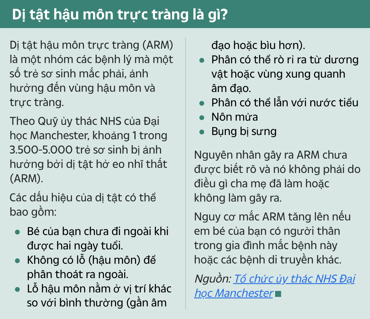 Thông tin về loại dị tật bẩm sinh mà Archie gặp phải