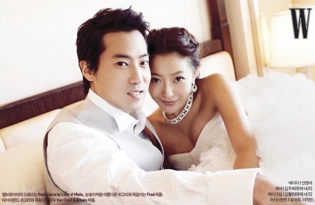 Nữ minh tinh họ Kim kết hôn với thiếu gia tập đoàn Rak San hồi năm 2007. Ảnh: Nate
